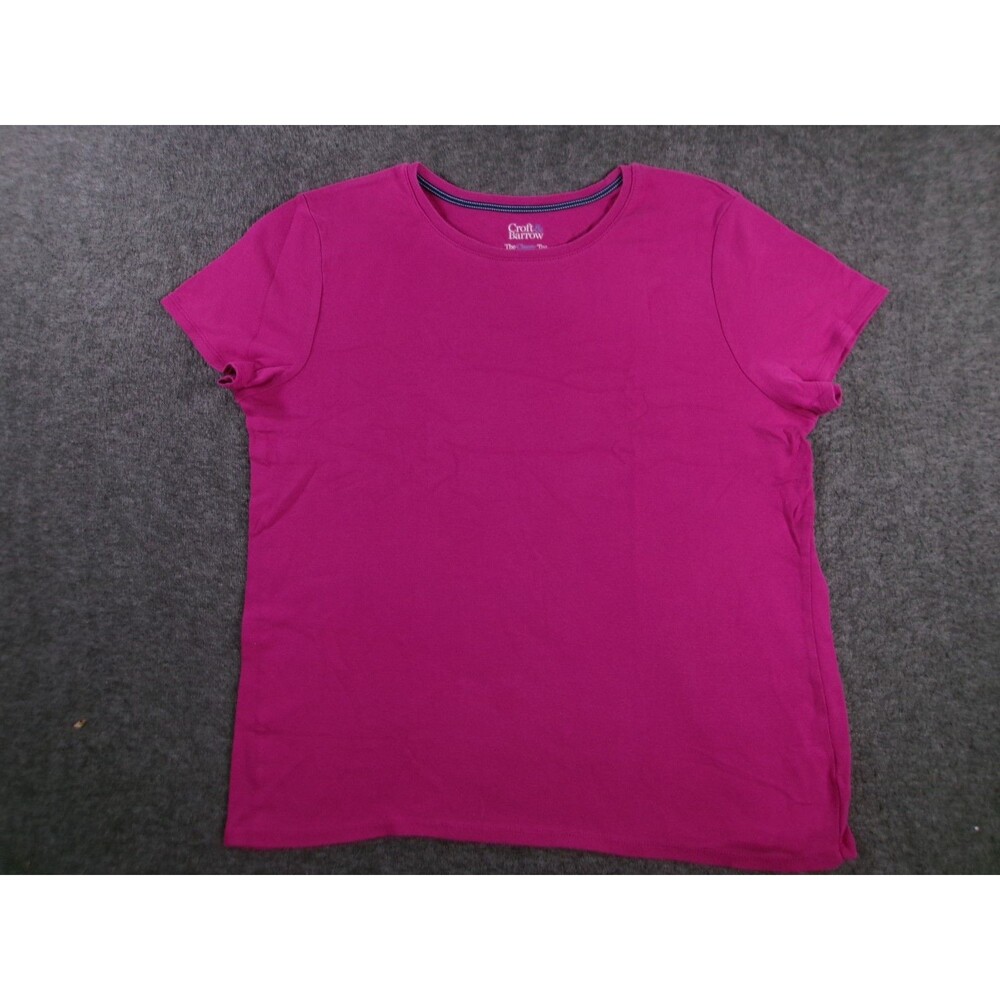 Croft Barrow Top Women L Pink Office Casual Work Base Layer Capsule Everyday
